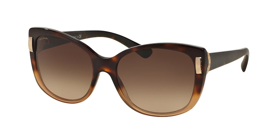 Bvlgari BV8170 Cat Eye Sunglasses  536213-BROWN HAVANA GRADIENT 57-17-135 - Color Map havana