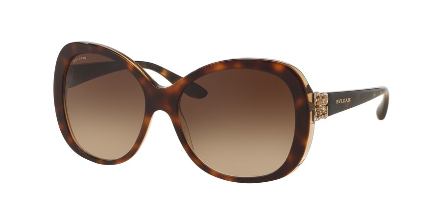 Bvlgari BV8171B Butterfly Sunglasses  537913-TOP HAVANA/BROWN CRYSTAL 57-16-140 - Color Map havana