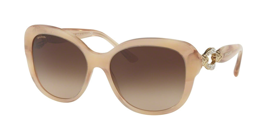 Bvlgari BV8180BF Square Sunglasses  541313-BLONDE HORN 57-17-140 - Color Map light brown