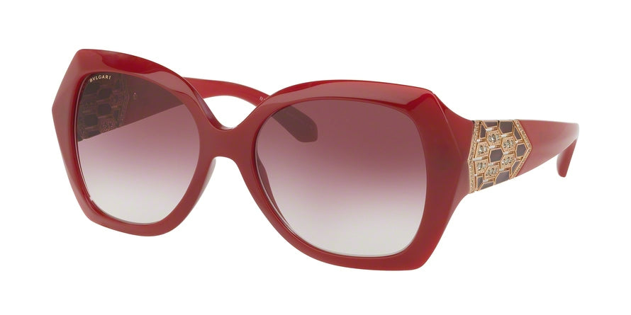 Bvlgari BV8182B Square Sunglasses  11188H-RED 55-17-140 - Color Map red