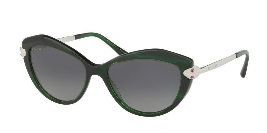Bvlgari BV8186KB Cat Eye Sunglasses  827/T3-GREEN 55-16-140 - Color Map green