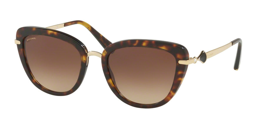 Bvlgari BV8193BF Cat Eye Sunglasses  504/13-DARK HAVANA 54-20-140 - Color Map havana