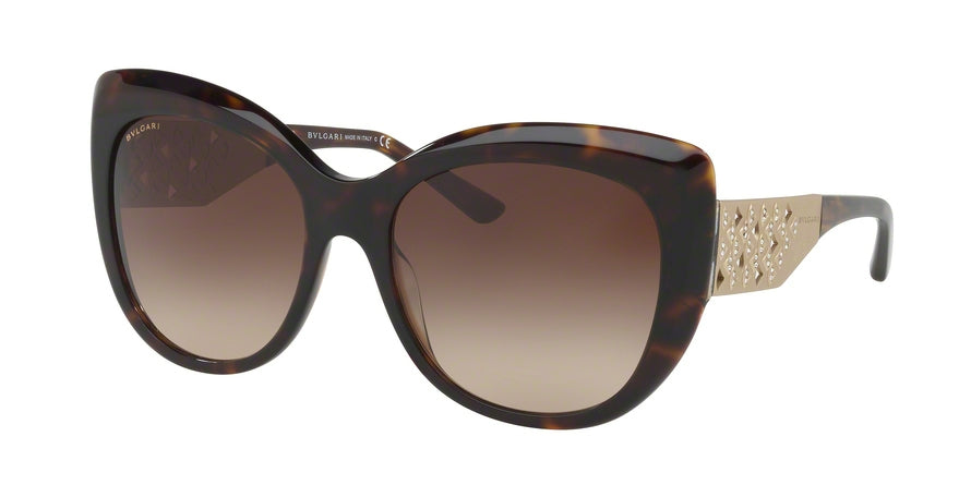 Bvlgari BV8198B Butterfly Sunglasses  544113-DARK HAVANA/TRANSP BROWN 57-18-140 - Color Map havana