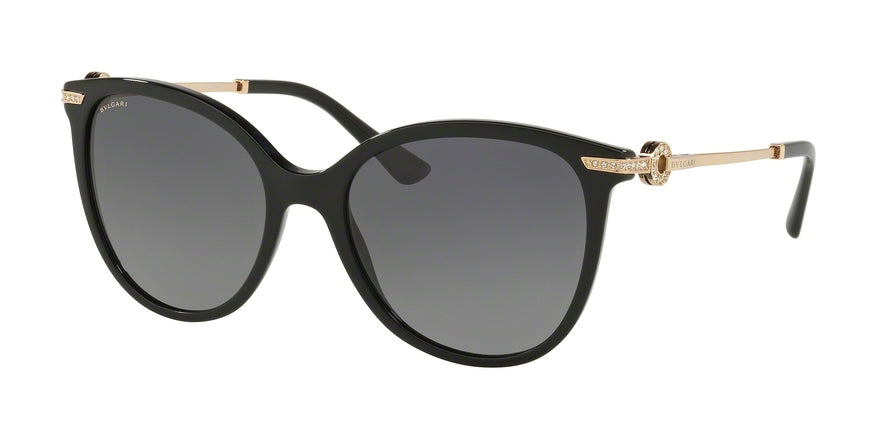 Bvlgari BV8201BF Round Sunglasses  501/T3-BLACK 55-18-140 - Color Map black