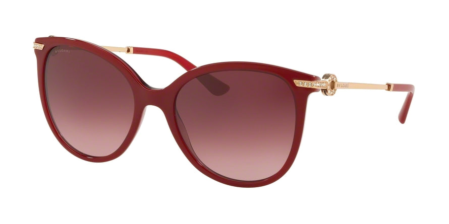 Bvlgari BV8201BF Round Sunglasses  54328H-TRY LAYER BURGUNDY 55-18-140 - Color Map purple/reddish