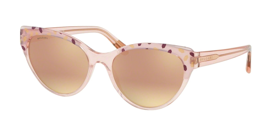 Bvlgari BV8209F Cat Eye Sunglasses  54624Z-GOLD/VIOLET/ON PINK TRANSP 56-18-140 - Color Map pink