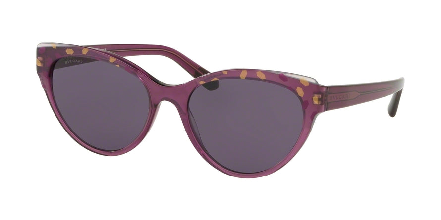 Bvlgari BV8209 Cat Eye Sunglasses  54591A-GOLD/LILAC ON VIOLET TRANSP 56-18-140 - Color Map violet