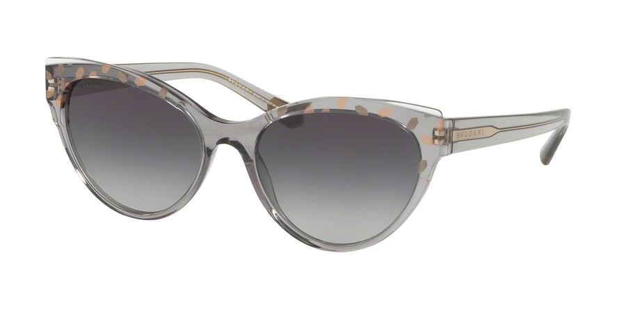 Bvlgari BV8209 Cat Eye Sunglasses  54608G-GREY/ROSE GOLD ON GREY TRANSP 56-18-140 - Color Map grey