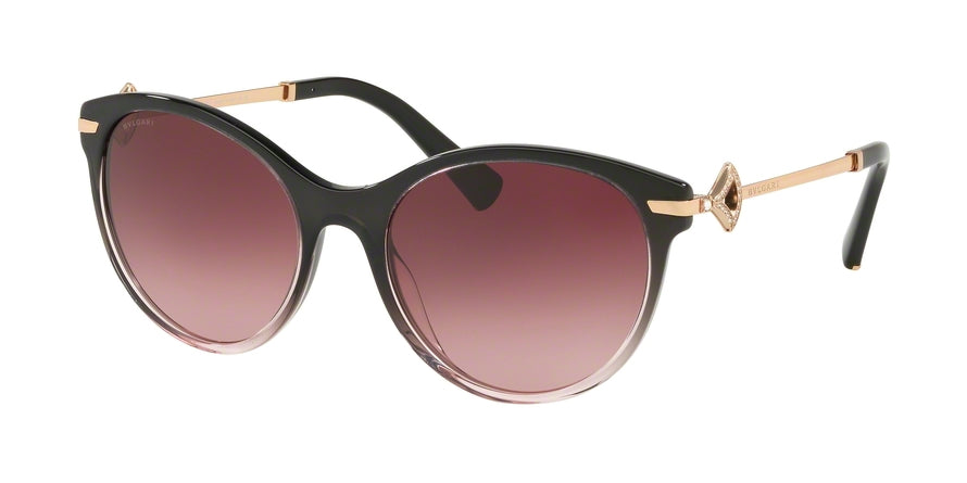 Bvlgari BV8210BF Oval Sunglasses  54498H-BLACK GRADIENT PINK 55-19-140 - Color Map black