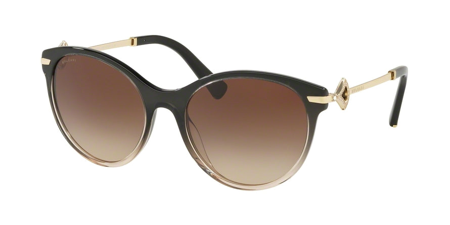 Bvlgari BV8210B Cat Eye Sunglasses  545013-BLACK GRADIENT BEIGE 55-19-140 - Color Map black