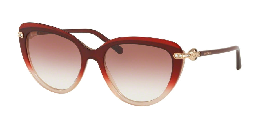 Bvlgari BV8211B Cat Eye Sunglasses  54628D-RED GRADIENT BEIGE 55-18-140 - Color Map red