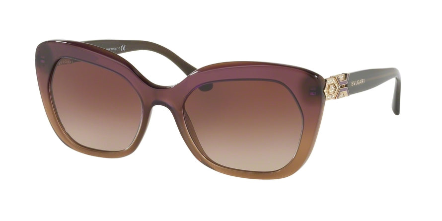 Bvlgari BV8213BF Rectangle Sunglasses  546313-VIOLET GRADIENT BROWN 55-19-140 - Color Map violet