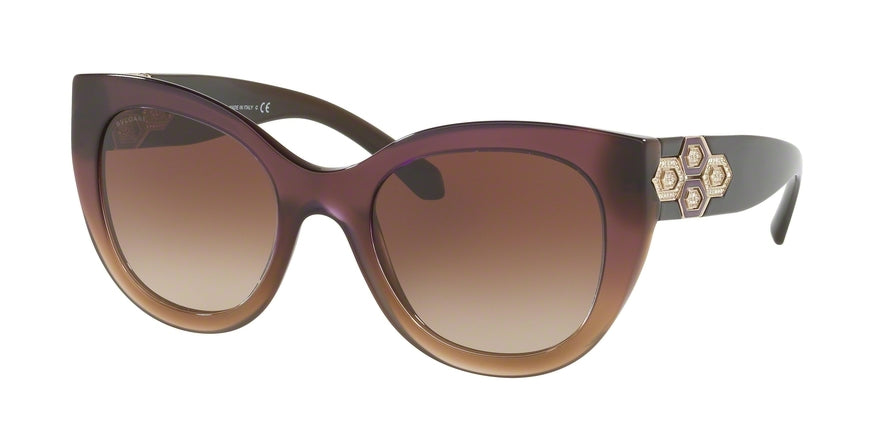 Bvlgari BV8214B Square Sunglasses  546313-VIOLET GRADIENT BROWN 53-22-140 - Color Map violet