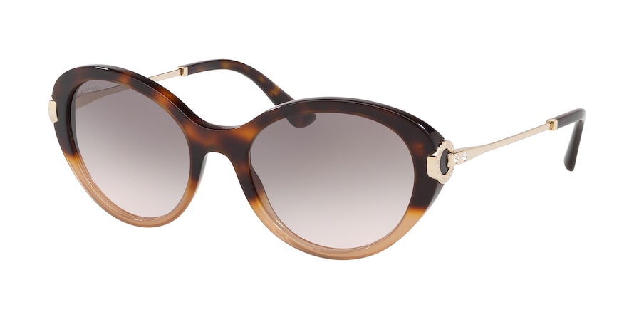 Bvlgari BV8216B Oval Sunglasses  53623B-HAVANA GRADIENT BROWN 54-19-140 - Color Map havana
