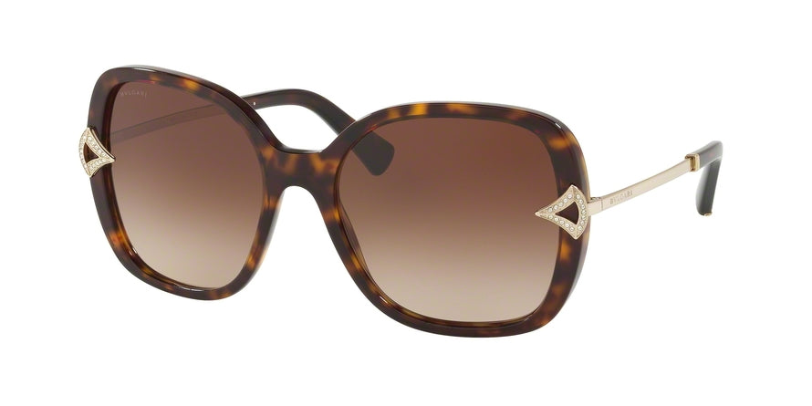 Bvlgari BV8217B Square Sunglasses  504/13-DARK HAVANA 55-18-135 - Color Map havana