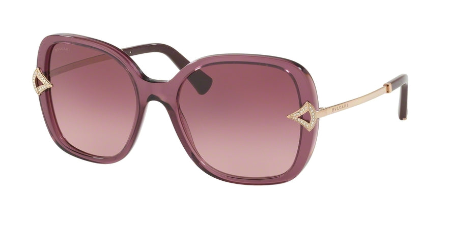 Bvlgari BV8217B Square Sunglasses  54748H-TRANSPARENT VIOLET 55-18-135 - Color Map violet