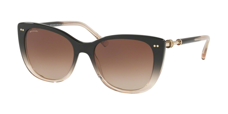 Bvlgari BV8220F Cat Eye Sunglasses  545013-BLACK GRADIENT BEIGE 56-18-145 - Color Map black
