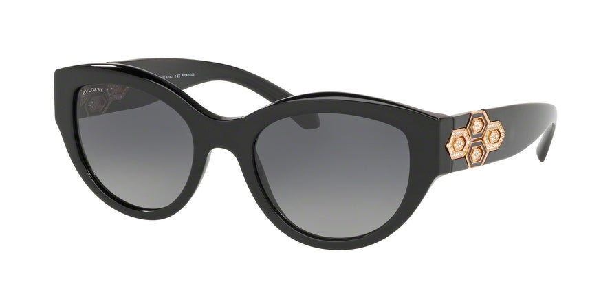 Bvlgari BV8221BF Irregular Sunglasses  501/T3-BLACK 53-20-140 - Color Map black