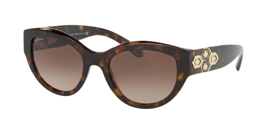 Bvlgari BV8221BF Irregular Sunglasses  504/13-DARK HAVANA 53-20-140 - Color Map havana