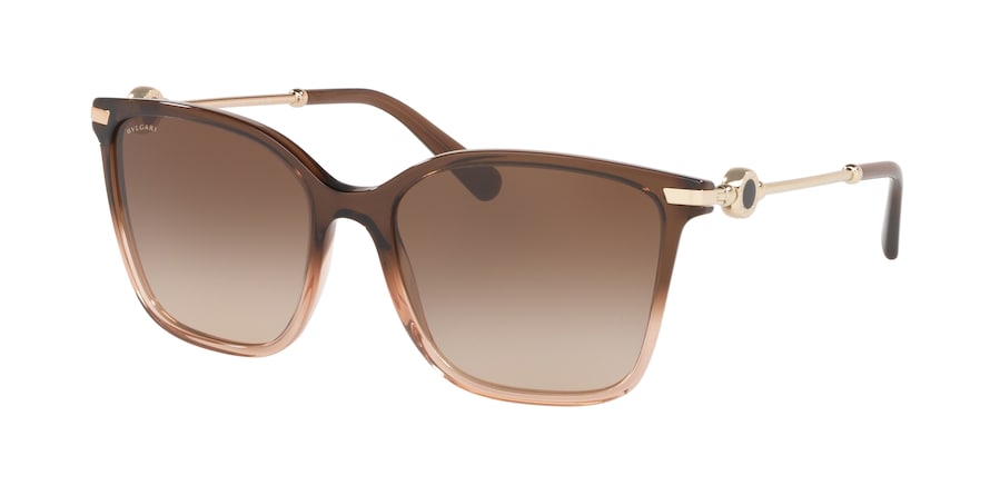 Bvlgari BV8222 Square Sunglasses  547613-BROWN GRADIENT BEIGE 55-17-140 - Color Map brown