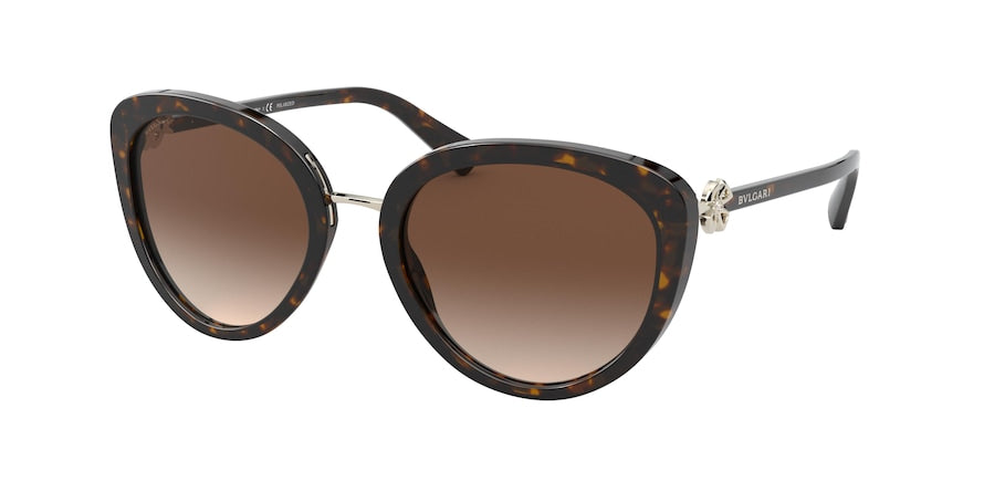 Bvlgari BV8226BF Oval Sunglasses  504/13-DARK HAVANA 54-20-140 - Color Map havana
