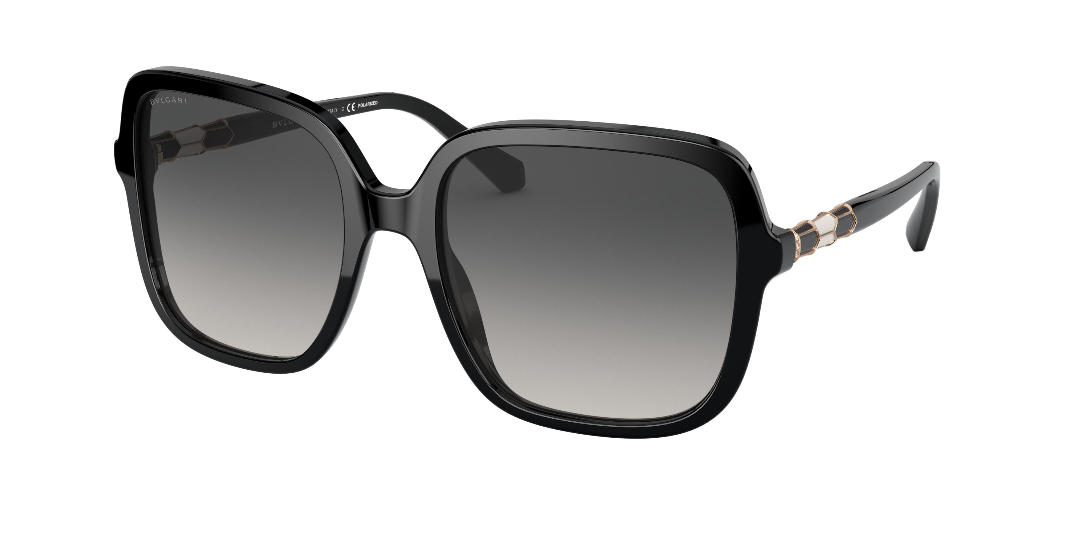 Bvlgari BV8228BF Square Sunglasses  501/T3-Black 57-140-19 - Color Map Black