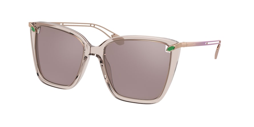 Bvlgari BV8232 Square Sunglasses  5492AK-TRANSPARENT GREY 54-18-140 - Color Map grey