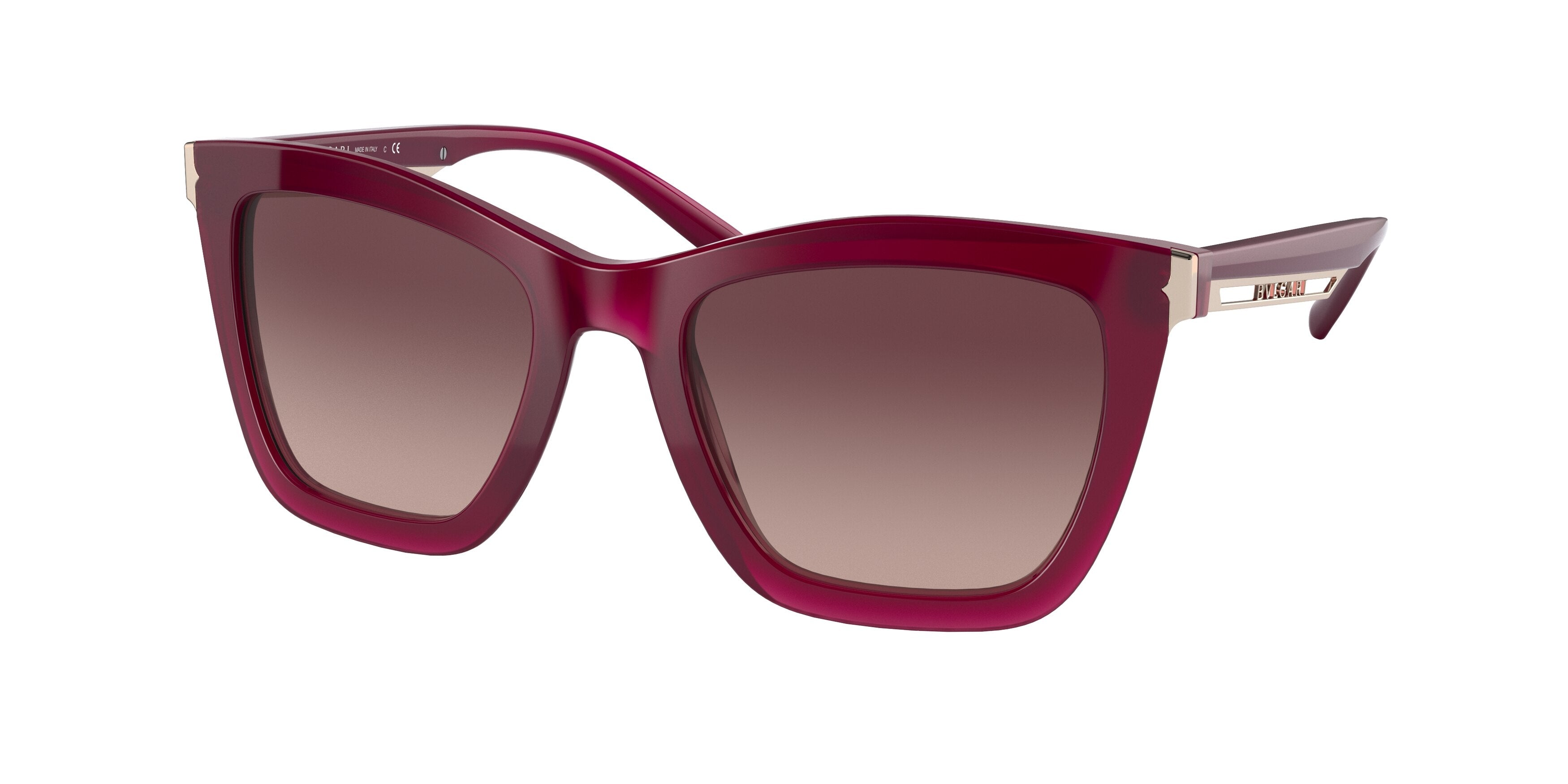 Bvlgari BV8233 Rectangle Sunglasses  5333E2-Cherry 54-145-20 - Color Map Red