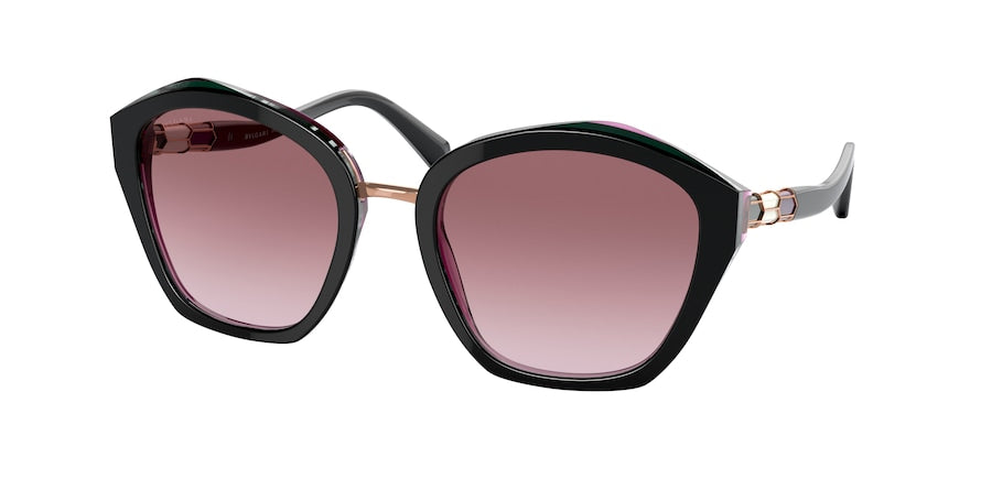 Bvlgari BV8234F Irregular Sunglasses  54858H-BLACK/GREEN/TRANSPARENT PURPLE 55-21-145 - Color Map black