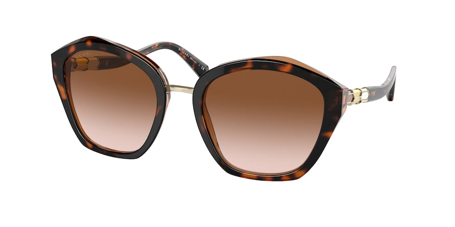 Bvlgari BV8234 Irregular Sunglasses  549613-HAVANA GRADIENT BROWN 55-21-145 - Color Map havana