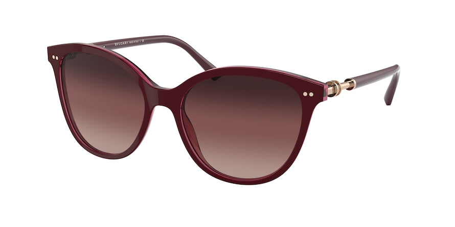 Bvlgari BV8235F Cat Eye Sunglasses  5469E2-BORDEAUX ON TRANSPARENT RED 55-17-140 - Color Map purple/reddish