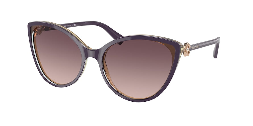 Bvlgari BV8246B Cat Eye Sunglasses  551367-AMETHYST ON TRANSP SAFFRON 57-18-140 - Color Map violet