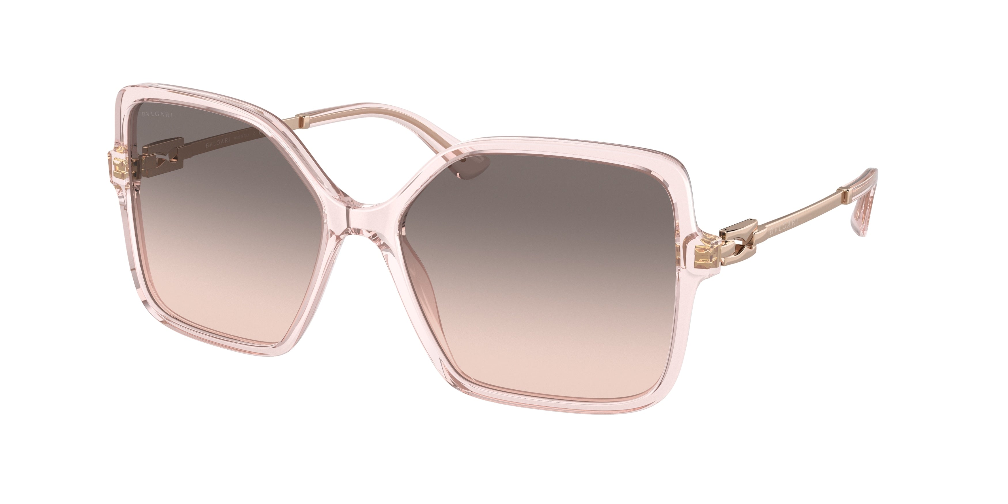 Bvlgari BV8250 Square Sunglasses  54703B-Transparent Pink 57-140-16 - Color Map Pink