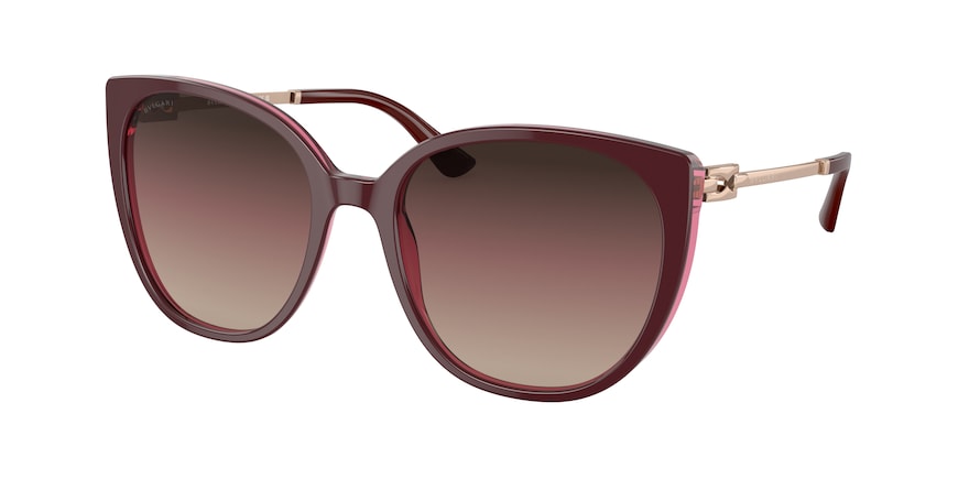 Bvlgari BV8251 Cat Eye Sunglasses  5469E2-BORDEAUX ON TRANSPARENT RED 56-19-140 - Color Map purple/reddish