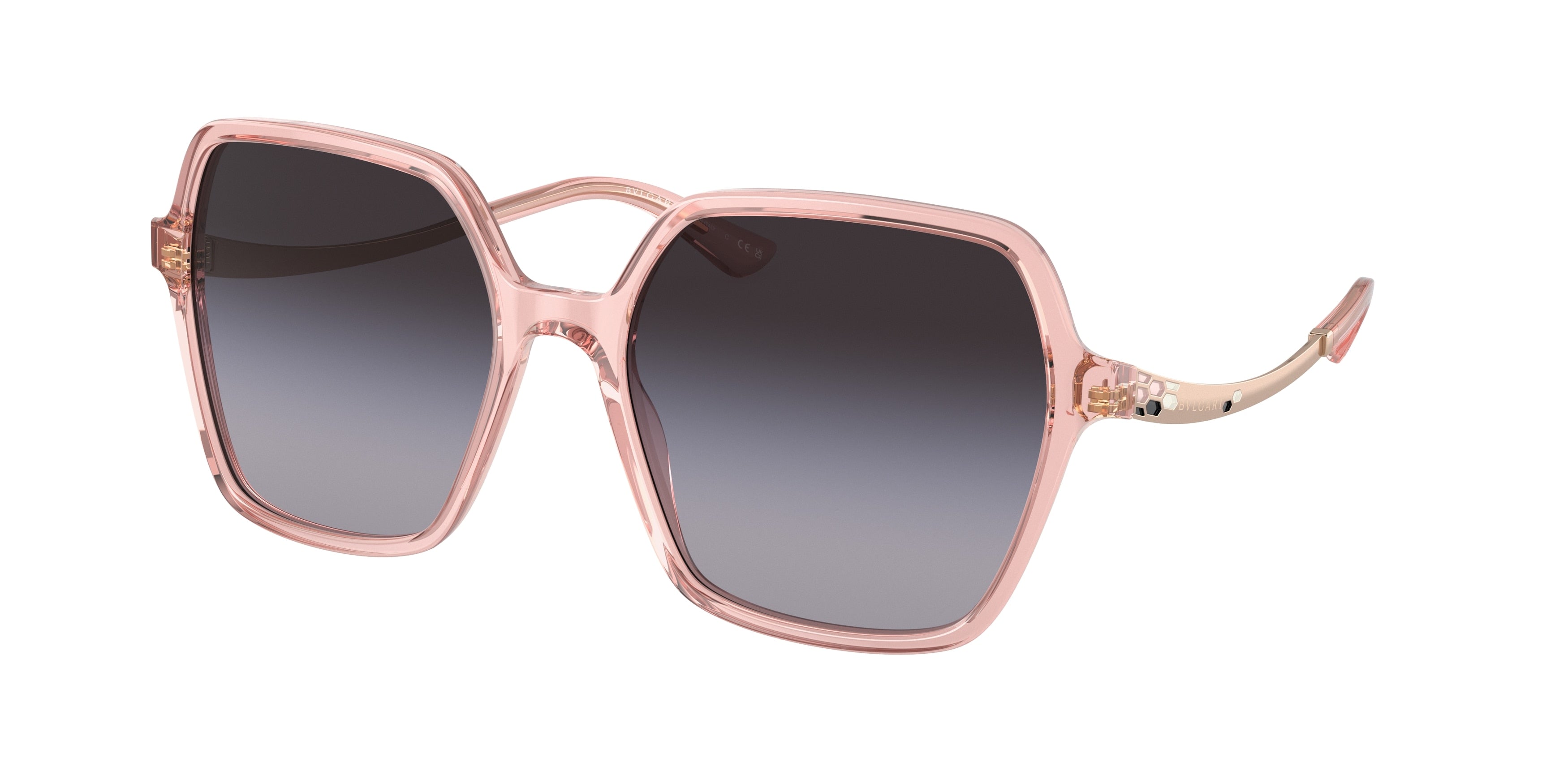 Bvlgari BV8252F Irregular Sunglasses  55208G-Transparent Rose 56-145-18 - Color Map Pink