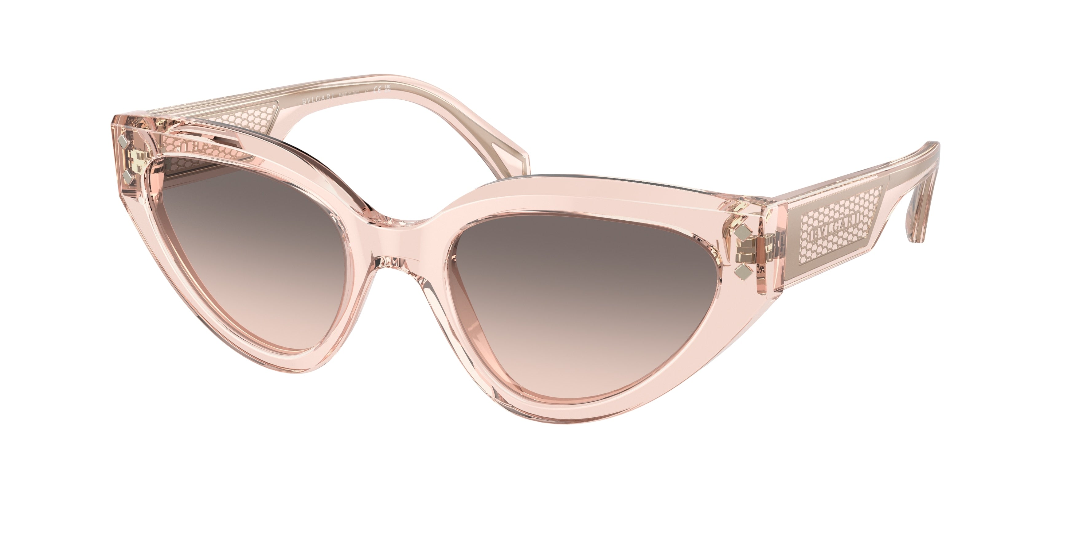 Bvlgari BV8256 Cat Eye Sunglasses  54703B-Transparent Pink 53-140-21 - Color Map Pink