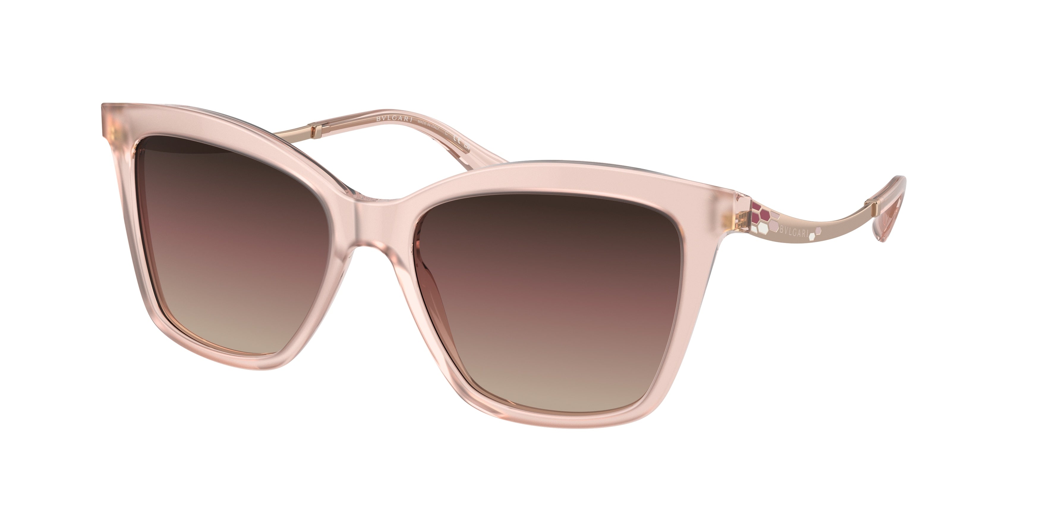 Bvlgari BV8257 Cat Eye Sunglasses  5527E2-Transparent Pink 54-140-17 - Color Map Pink