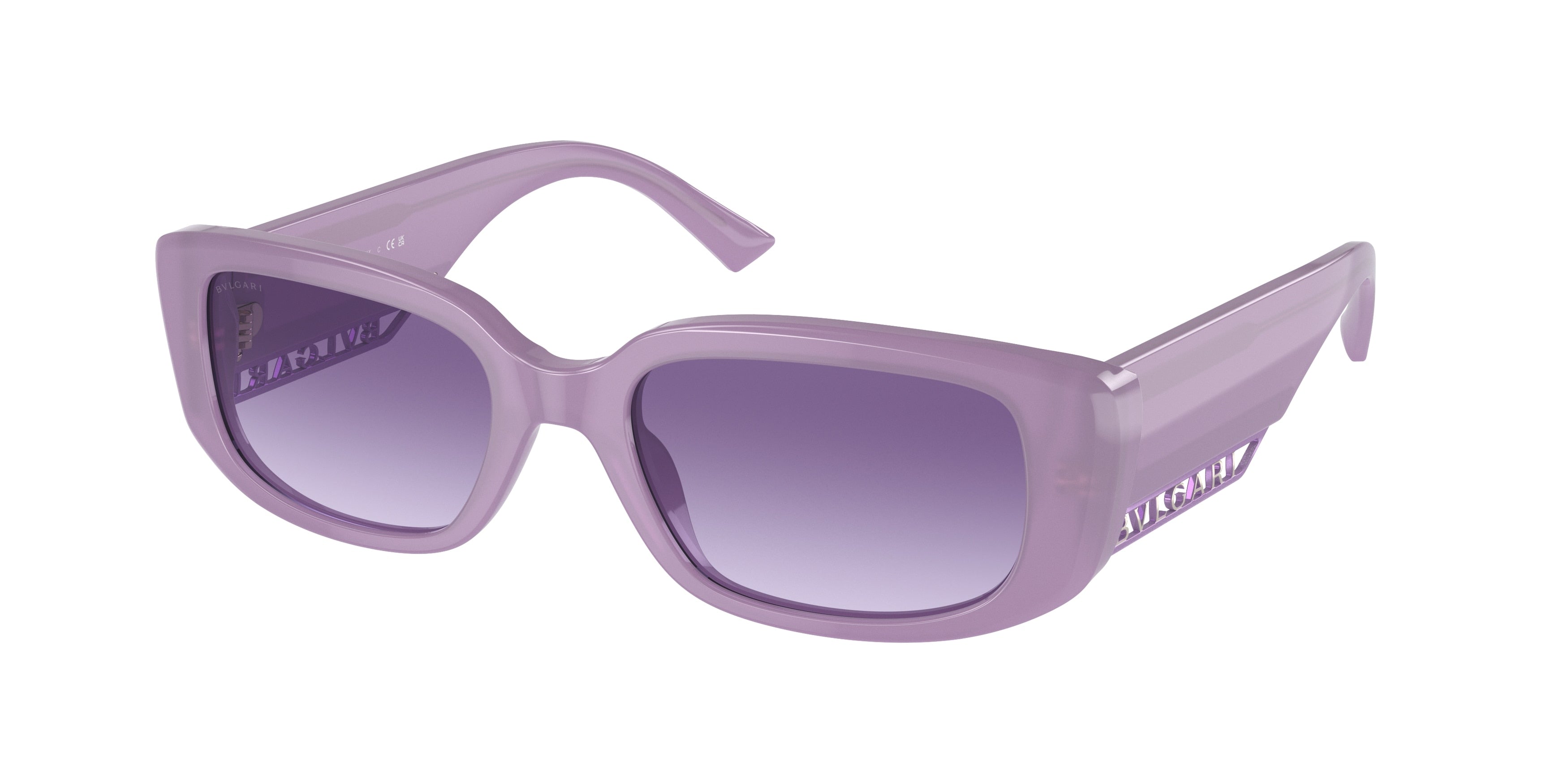 Bvlgari BV8259 Rectangle Sunglasses  5531EL-Opal Amethyst 53-140-19 - Color Map Violet