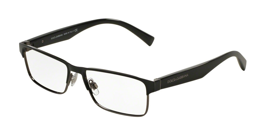 DOLCE & GABBANA TAILORING DG1232 Rectangle Eyeglasses  01-BLACK/GUNMETAL 54-16-140 - Color Map black