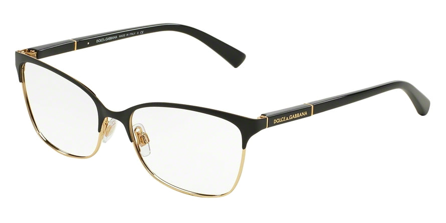 DOLCE & GABBANA DG1268 Square Eyeglasses  025-BLACK/GOLD 54-16-140 - Color Map black