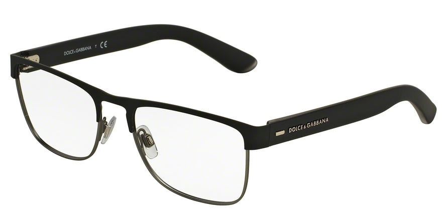 DOLCE & GABBANA DG1270 Rectangle Eyeglasses  1260-BLACK RUBBER 54-18-145 - Color Map black