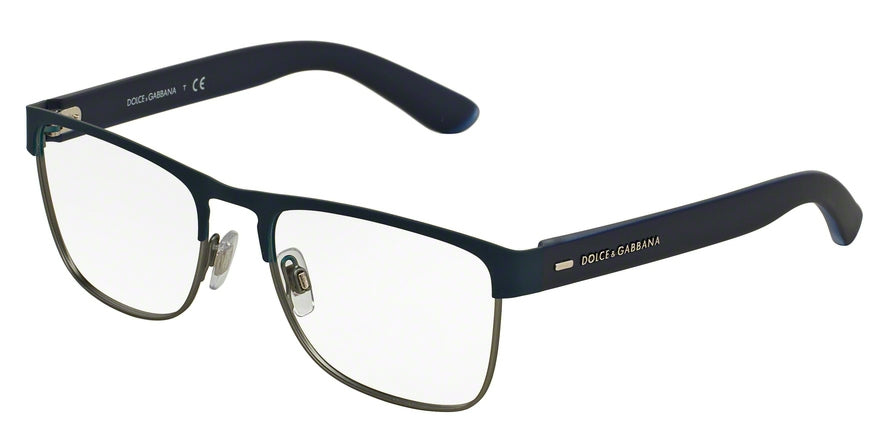 DOLCE & GABBANA DG1270 Rectangle Eyeglasses  1263-BLUE RUBBER 54-18-145 - Color Map blue