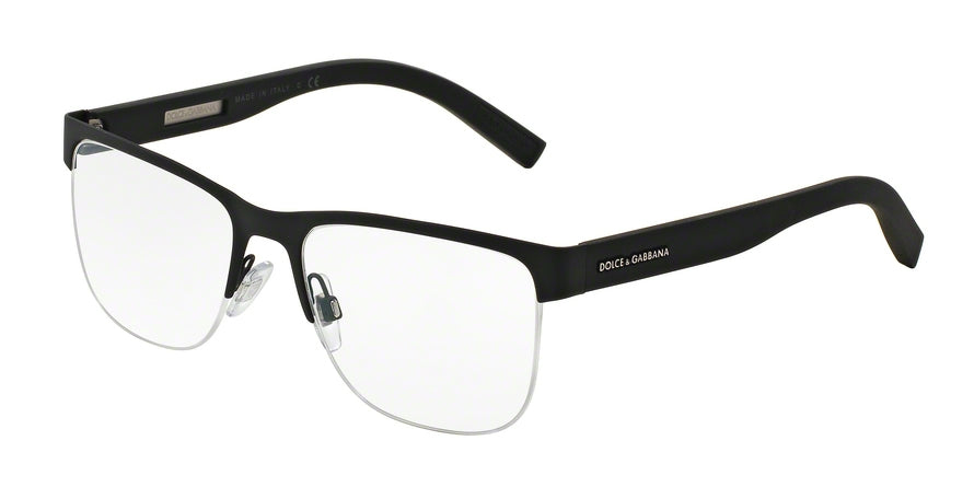 DOLCE & GABBANA DG1272 Square Eyeglasses  1260-BLACK RUBBER 53-18-145 - Color Map black