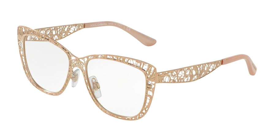 DOLCE & GABBANA DG1287 Butterfly Eyeglasses  1298-PINK GOLD 52-16-140 - Color Map pink