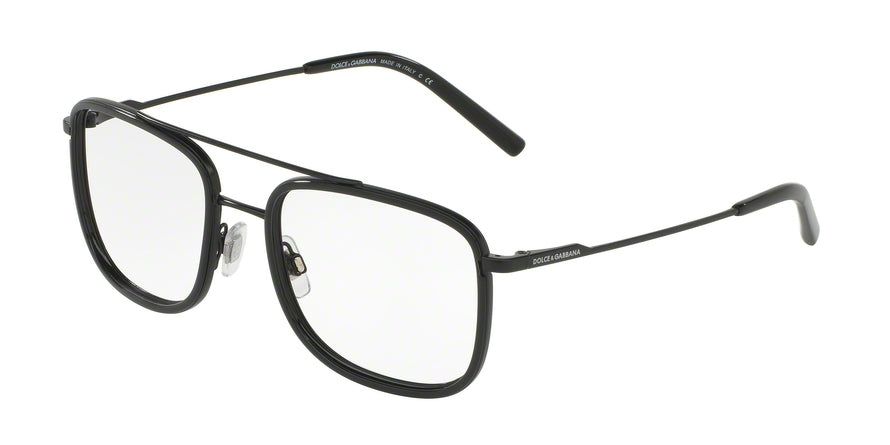 DOLCE & GABBANA DG1288 Square Eyeglasses  1106-MATTE BLACK/BLACK 53-18-145 - Color Map black