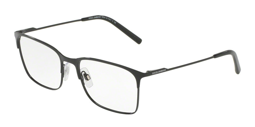 DOLCE & GABBANA DG1289 Rectangle Eyeglasses  01-BLACK 52-17-140 - Color Map black