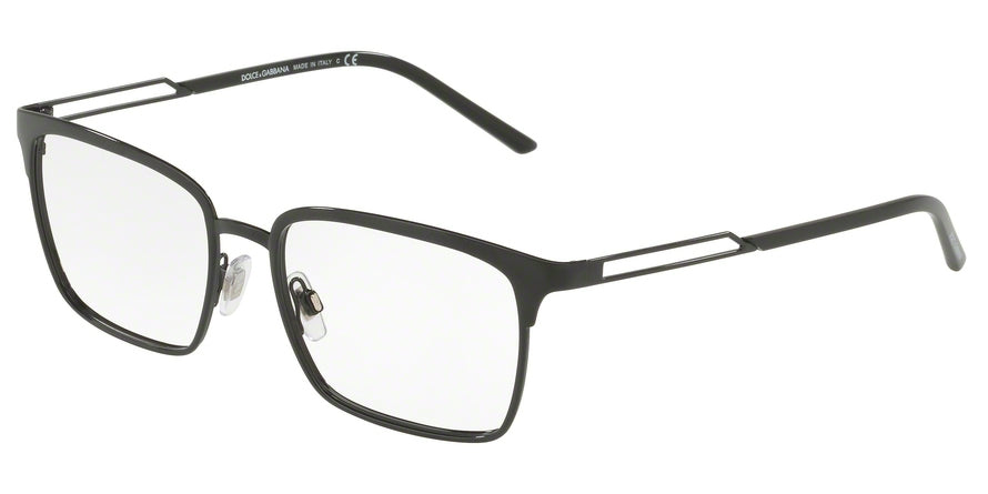 DOLCE & GABBANA DG1295 Rectangle Eyeglasses  01-BLACK 55-17-145 - Color Map black