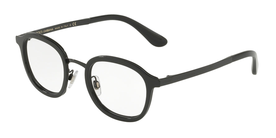 DOLCE & GABBANA DG1296 Irregular Eyeglasses  501-BLACK 48-22-140 - Color Map black