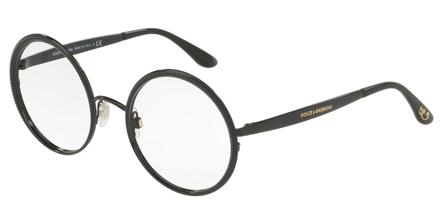 DOLCE & GABBANA DG1297 Round Eyeglasses  01-BLACK 52-21-140 - Color Map black