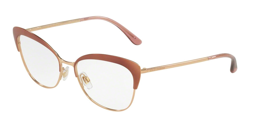 DOLCE & GABBANA DG1298 Cat Eye Eyeglasses  1304-PINK/PINK GOLD 54-16-140 - Color Map gold